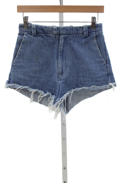 Sandy Liang Women Cut-Off Shorts Blue 100% Cotton Size 36