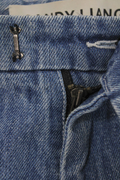 Sandy Liang Women Cut-Off Shorts Blue 100% Cotton Size 36
