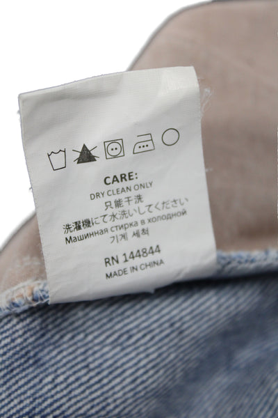 Sandy Liang Women Cut-Off Shorts Blue 100% Cotton Size 36