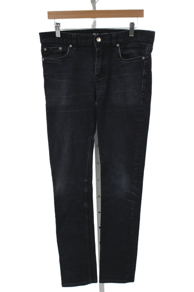 BLK DNM Men Straight Jeans Black Button Cotton Size 33
