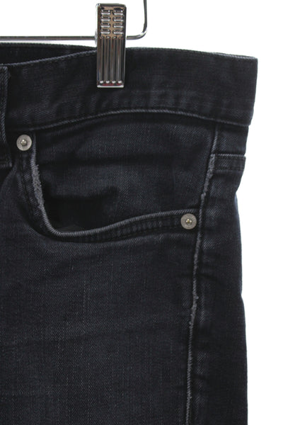 BLK DNM Men Straight Jeans Black Button Cotton Size 33