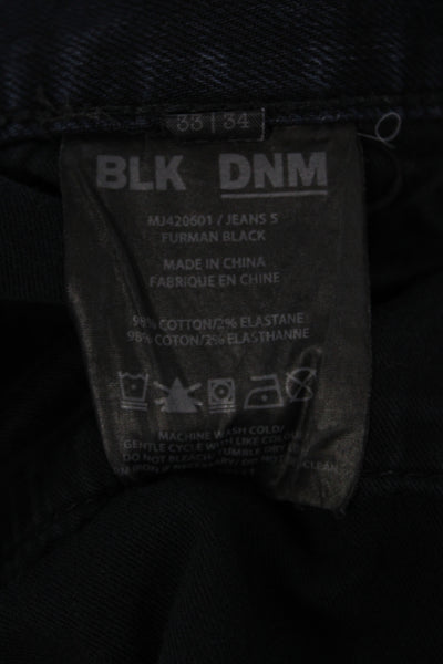 BLK DNM Men Straight Jeans Black Button Cotton Size 33