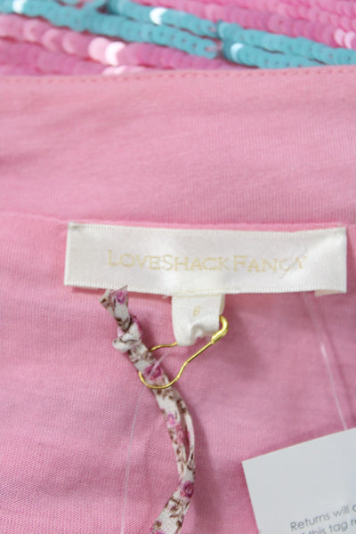 Love Shack Fancy Women Multicolor Striped Mini Skirt Size S
