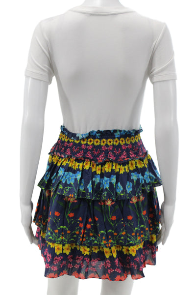 Cara Cara Womens Floral Multicolor Cotton Mini Skirt Spring Size S