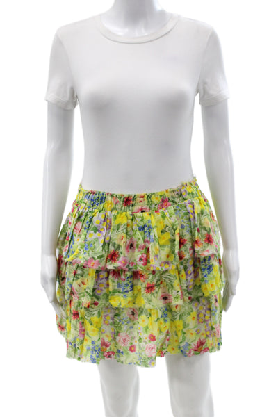 Love Shack Fancy Women Multicolor Floral Mini Skirt Size XS