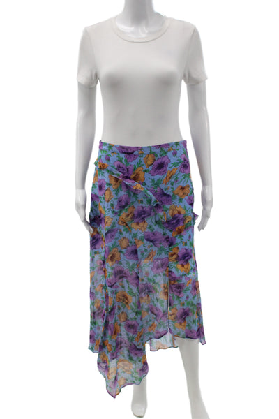 Veronica Beard Women Silk Floral Tank Blue Size 6