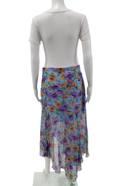 Veronica Beard Women Silk Floral Tank Blue Size 6