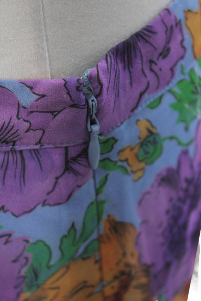 Veronica Beard Women Silk Floral Tank Blue Size 6