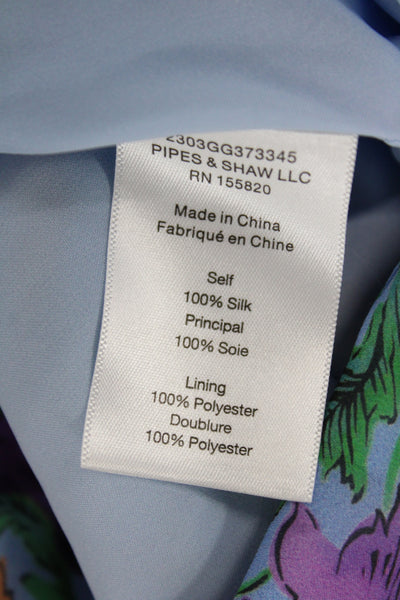 Veronica Beard Women Silk Floral Tank Blue Size 6