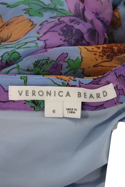 Veronica Beard Women Silk Floral Tank Blue Size 6