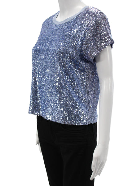Generation Love Women Basic Blue T-Shirt Short Sleeve Crew Neck Size S