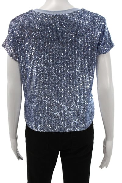 Generation Love Women Basic Blue T-Shirt Short Sleeve Crew Neck Size S