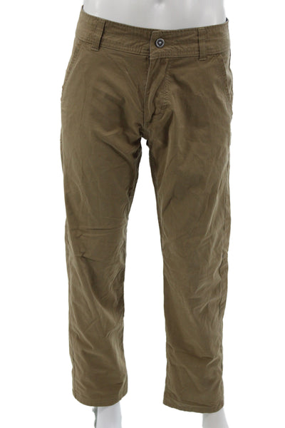 Kuhl Mens Khakis Brown Cotton Button Solid Outdoor Fall Size 31