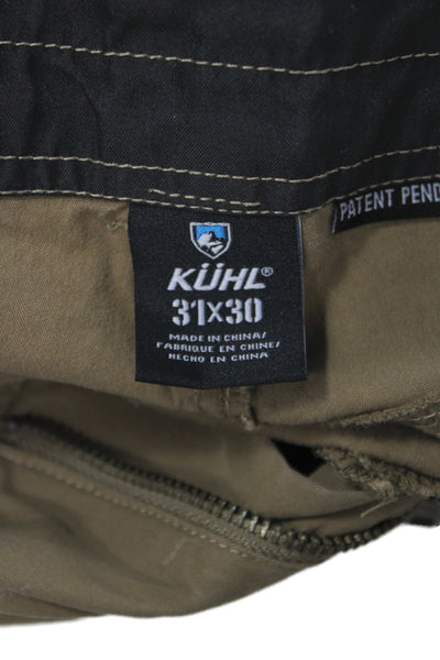 Kuhl Mens Khakis Brown Cotton Button Solid Outdoor Fall Size 31