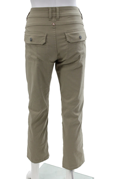 prAna Womens Beige Chino Pants Button Closure Nylon Outdoor Size 8