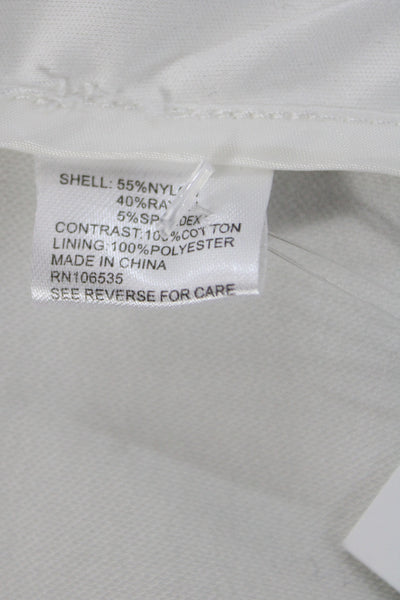 Central Park West Women White Basic Jacket Button Long Sleeve Size M