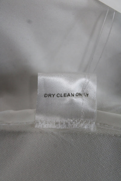 Central Park West Women White Basic Jacket Button Long Sleeve Size M