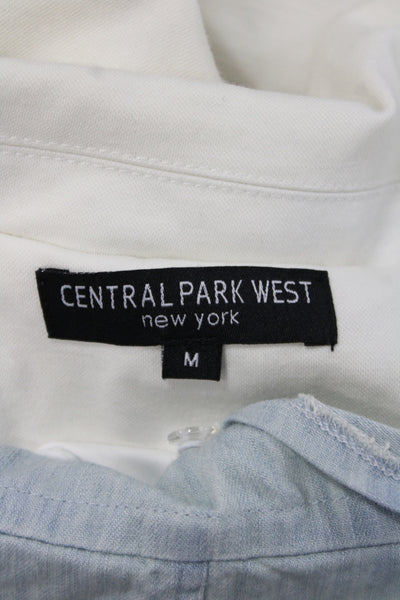 Central Park West Women White Basic Jacket Button Long Sleeve Size M