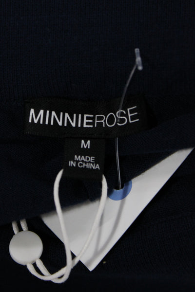 Minnie Rose Women Mini Skirt Blue Pull On Viscose Preppy Size M