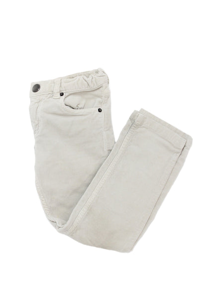 Bonpoint Boys Cotton Corduroy Straight Leg Pants Beige Size 4