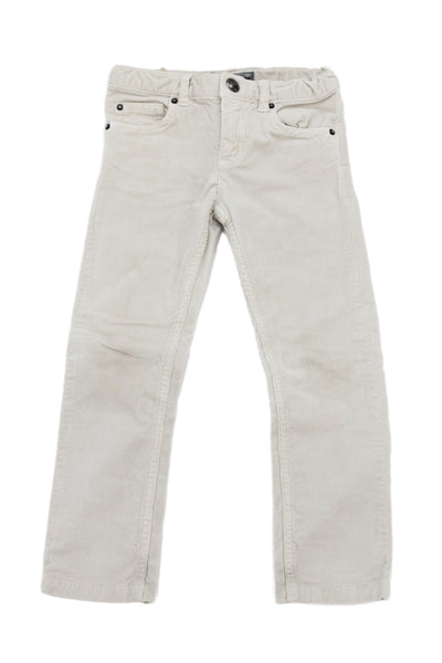 Bonpoint Boys Cotton Corduroy Straight Leg Pants Beige Size 4