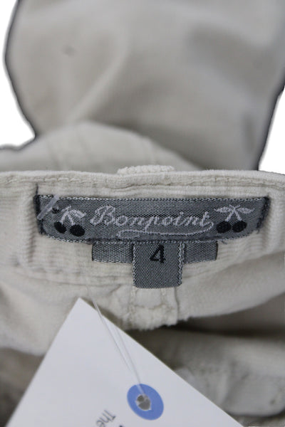 Bonpoint Boys Cotton Corduroy Straight Leg Pants Beige Size 4