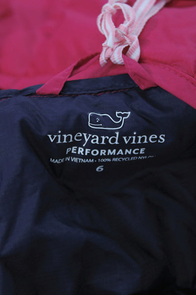 Vineyard Vines Girls Nylon Puffer Coat Pink Dark Purple Size 6