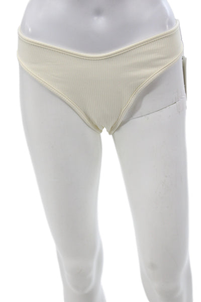 Montce Womens Ivory Bikini Bottoms 90% Nylon Solid Beach Size L