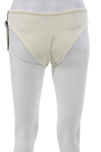 Montce Womens Ivory Bikini Bottoms 90% Nylon Solid Beach Size L