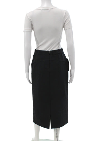 Tuckernuck Womens Black Straight Pencil Skirt Zip Rayon Size S
