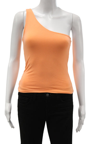 J Crew Women One Shoulder Basic Tank Orange Modal Size XS
