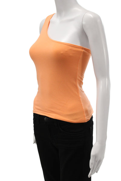 J Crew Women One Shoulder Basic Tank Orange Modal Size XS