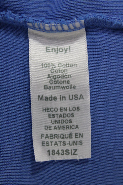 Michael Stars Womens Basic Blue Cotton Crew Neck Long Sleeve T-Shirt Size XS