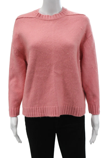Banana Republic Women Pullover Sweater Pink Crew Neck Merino Wool Size 2XS