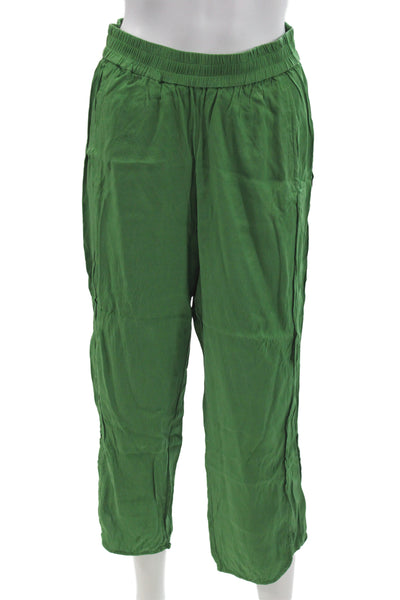 Universal Standard Women Cropped Pants Green Pull On Cupro Solid Size 2XS