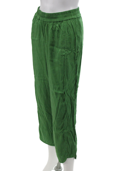 Universal Standard Women Cropped Pants Green Pull On Cupro Solid Size 2XS