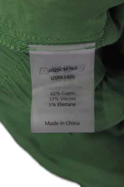 Universal Standard Women Cropped Pants Green Pull On Cupro Solid Size 2XS