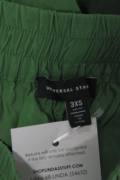 Universal Standard Women Cropped Pants Green Pull On Cupro Solid Size 2XS