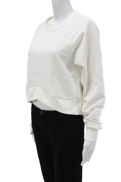 Beyond Yoga Womens Pullover Sweatshirt White Crew Neck Long Sleeve Size S