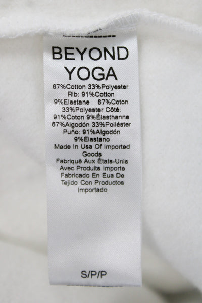 Beyond Yoga Womens Pullover Sweatshirt White Crew Neck Long Sleeve Size S