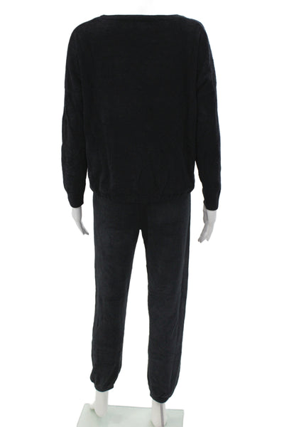 Barefoot Dreams Women Black Sweatsuit Scoop Neck Long Sleeve Size S
