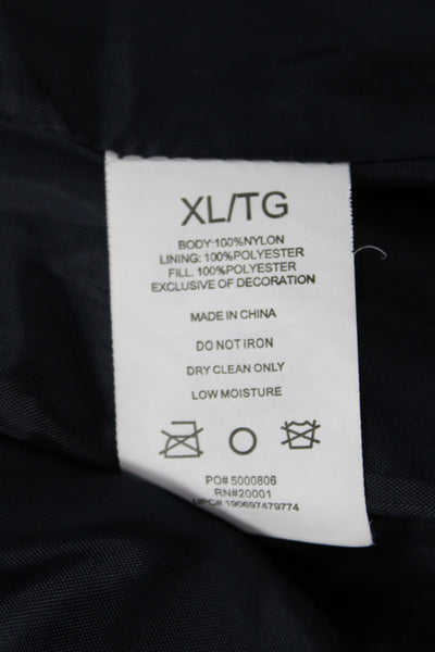 Vince Camuto Womens Quilted Jacket Black Nylon Button Size XL