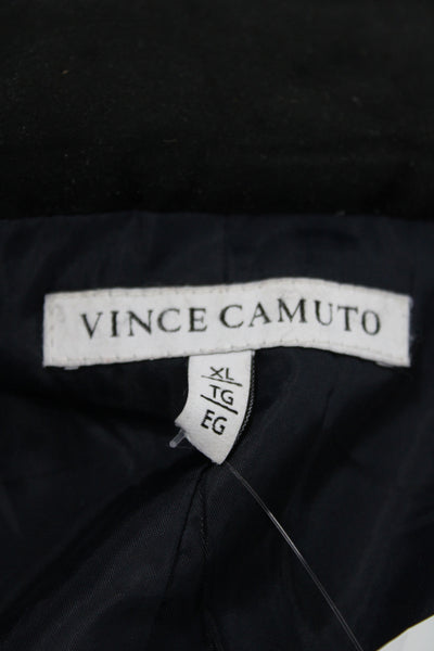 Vince Camuto Womens Quilted Jacket Black Nylon Button Size XL