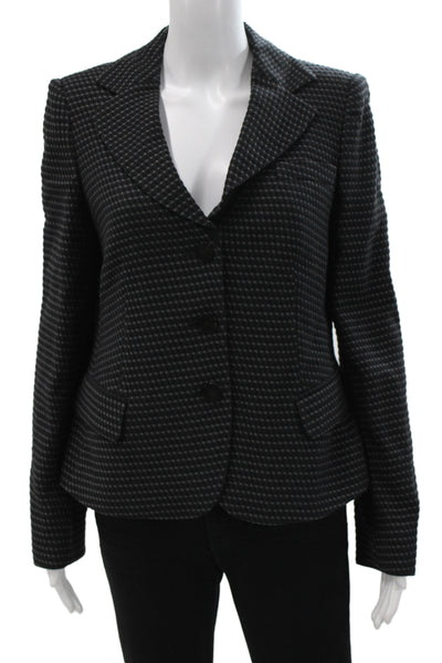 Armani Collezioni Women Black Wool Basic Jacket Size 8