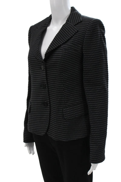 Armani Collezioni Women Black Wool Basic Jacket Size 8