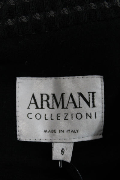 Armani Collezioni Women Black Wool Basic Jacket Size 8