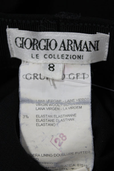 Giorgio Armani Women Dress Pants Black Virgin Wool Size 8