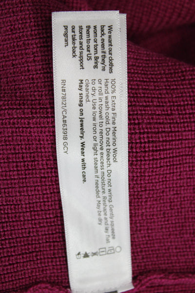 Eileen Fisher Womens Merino Cowl Pullover Sweater Purple Long Sleeve Size XL