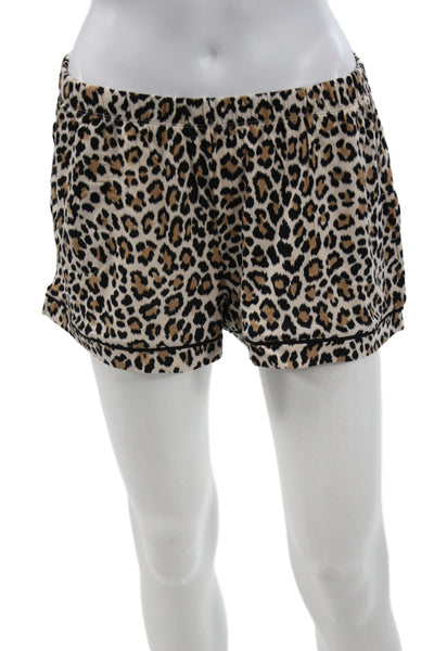 Kate Spade Women's Short Sleeves Two Piece Shorts Pajama Set Animal Print Size M