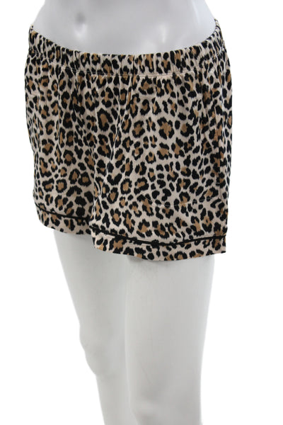 Kate Spade Women's Short Sleeves Two Piece Shorts Pajama Set Animal Print Size M